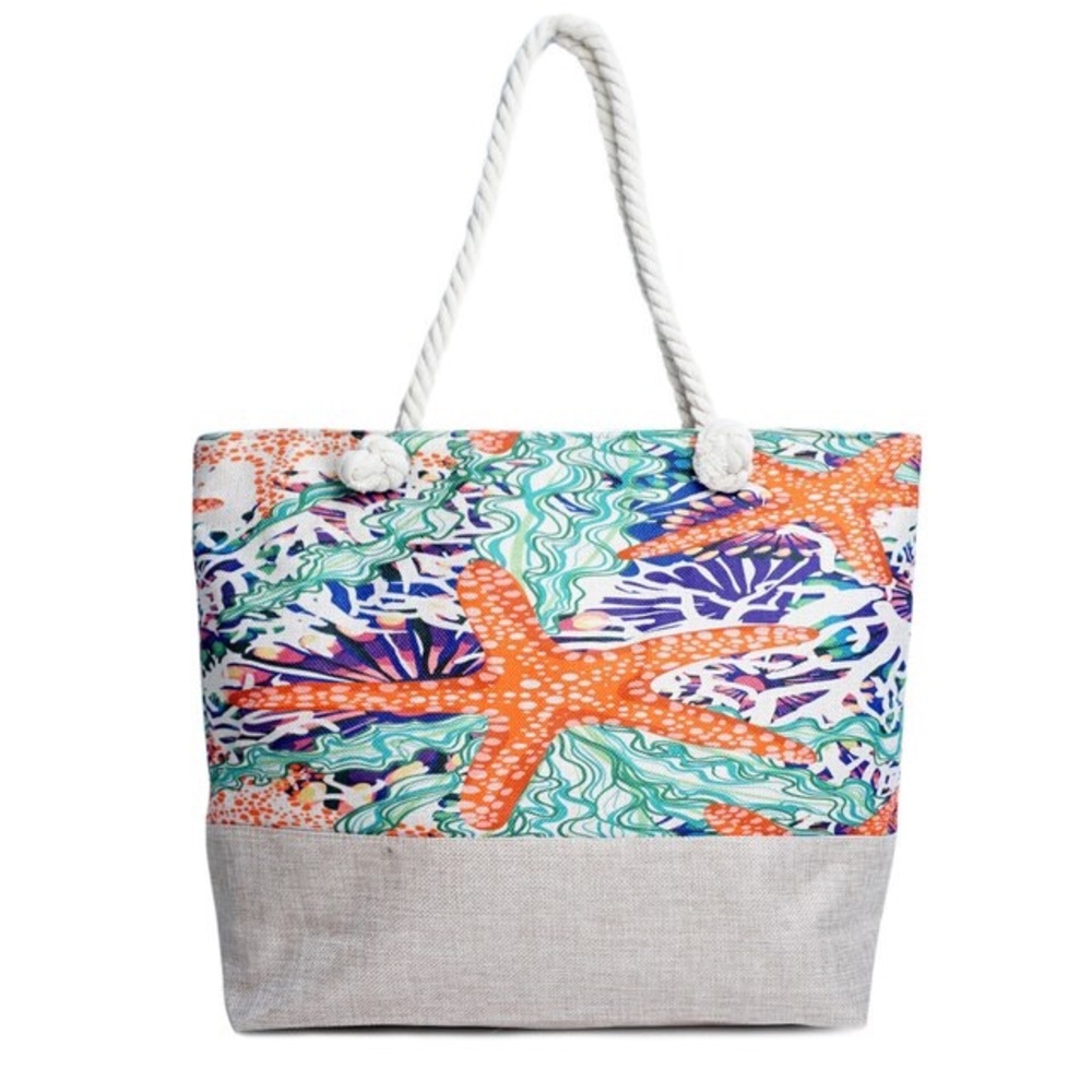 Canvas Tote (starfish/coral)